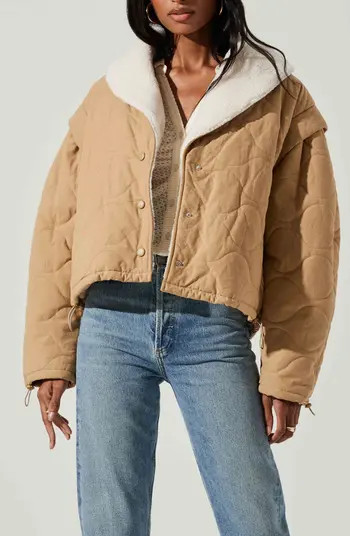 ASTR the Label Nadine Faux Shearling Trim Quilted Jacket | Nordstromrack | Nordstrom Rack