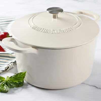 Martha Stewart Gatwick 7 Quarts qt. Non-Stick Enameled Cast Iron Round Dutch Oven | Wayfair North America