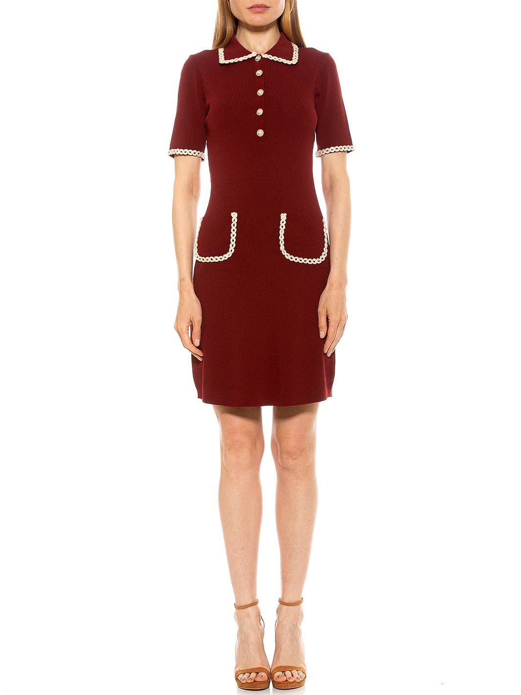 Piper Short Sleeve Shift Knit Dress W/ Piping | Lord & Taylor