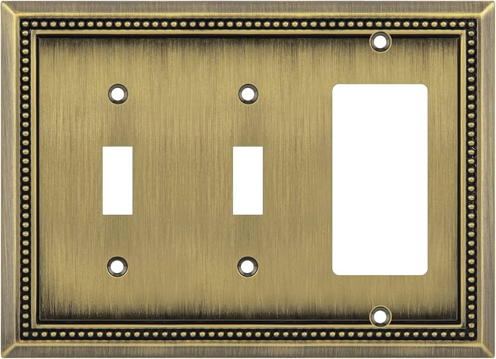 Henne Bery Sunken Pearls Heavy Duty Decorative Wall Plate Switch Plate Outlet Cover (Double Toggl... | Amazon (US)