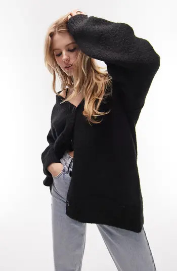 Topshop V-Neck Midi Cardigan | Nordstrom | Nordstrom