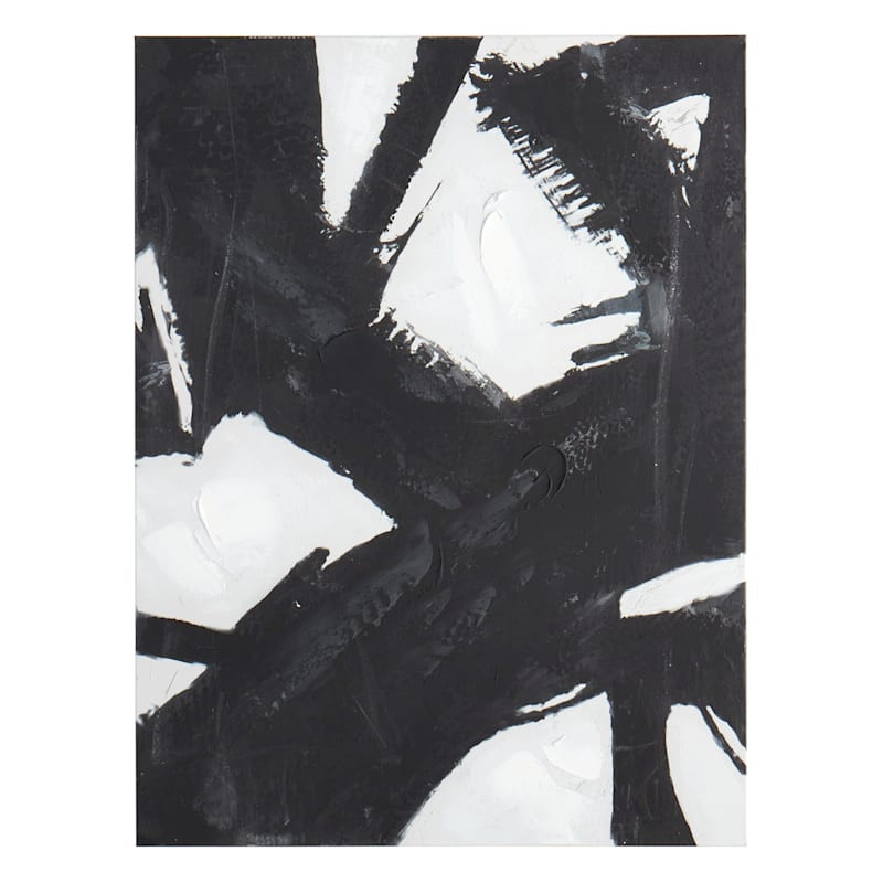 Crosby St. Black & White Abstract Canvas Wall Art, 30x40 | At Home