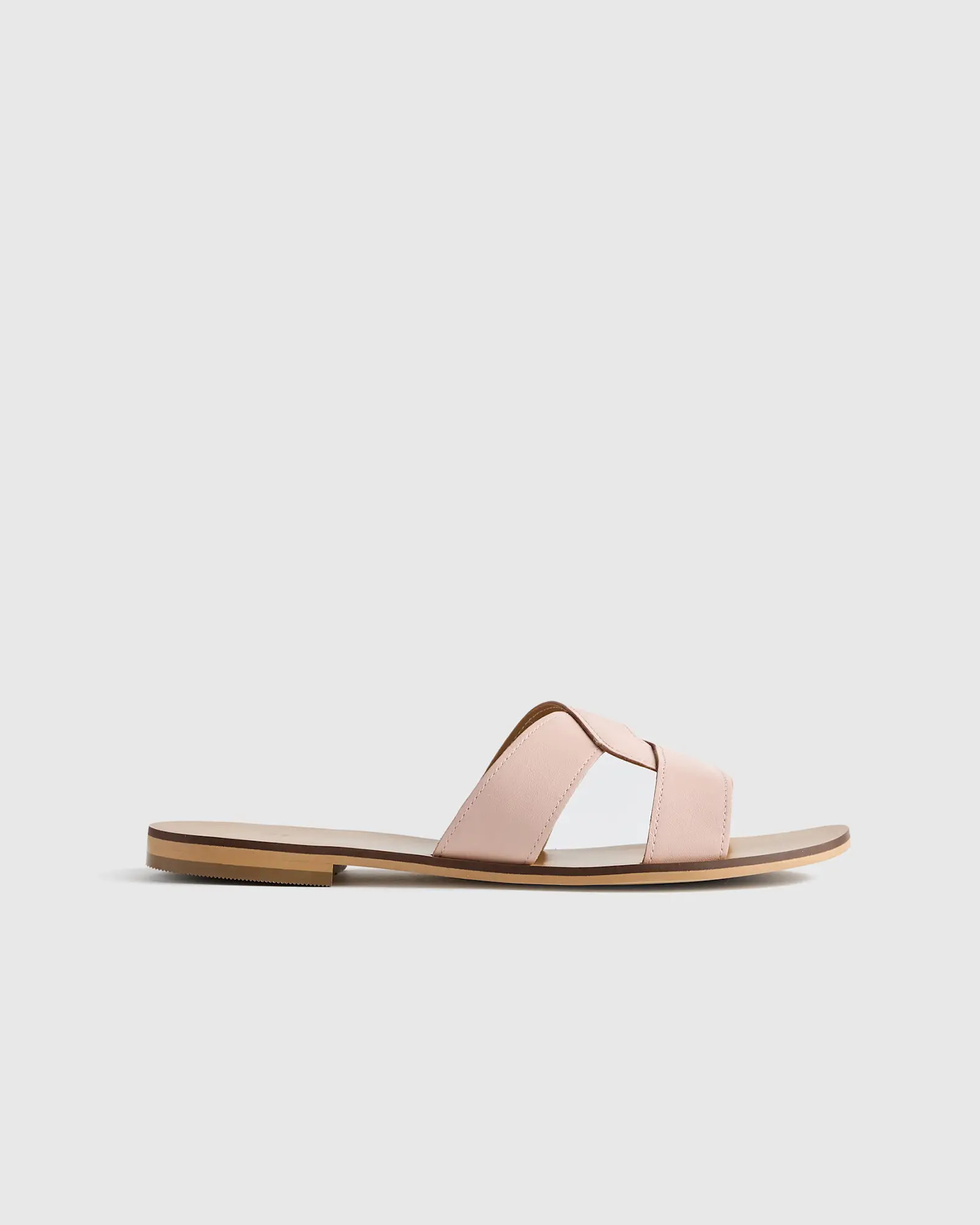 Italian Leather Cutout Slide Sandal | Quince