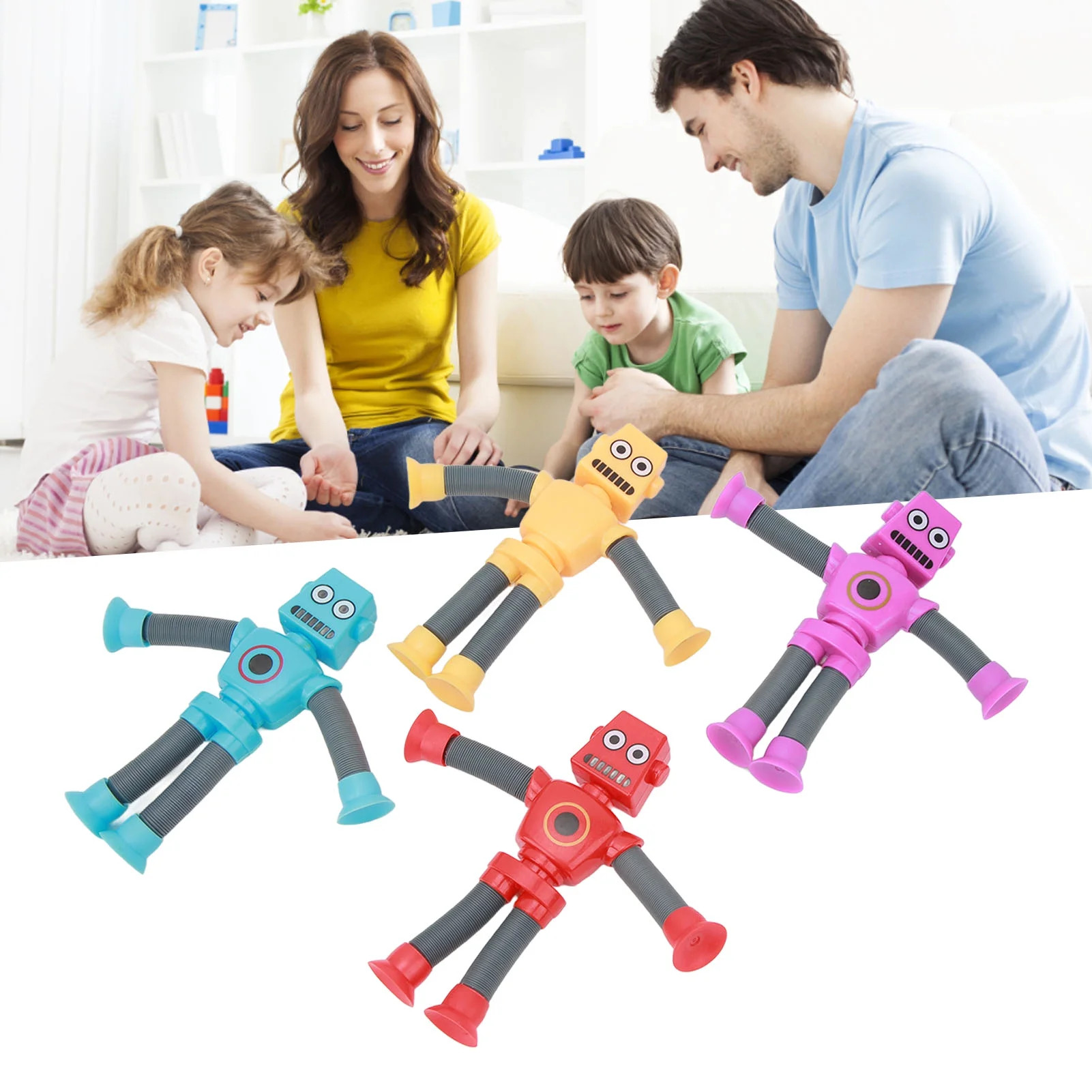 Telescopic Suction Cup Robots Toy, Light Weight Plastic Exercise Hand Strength Stretchy Tube Robo... | Walmart (CA)
