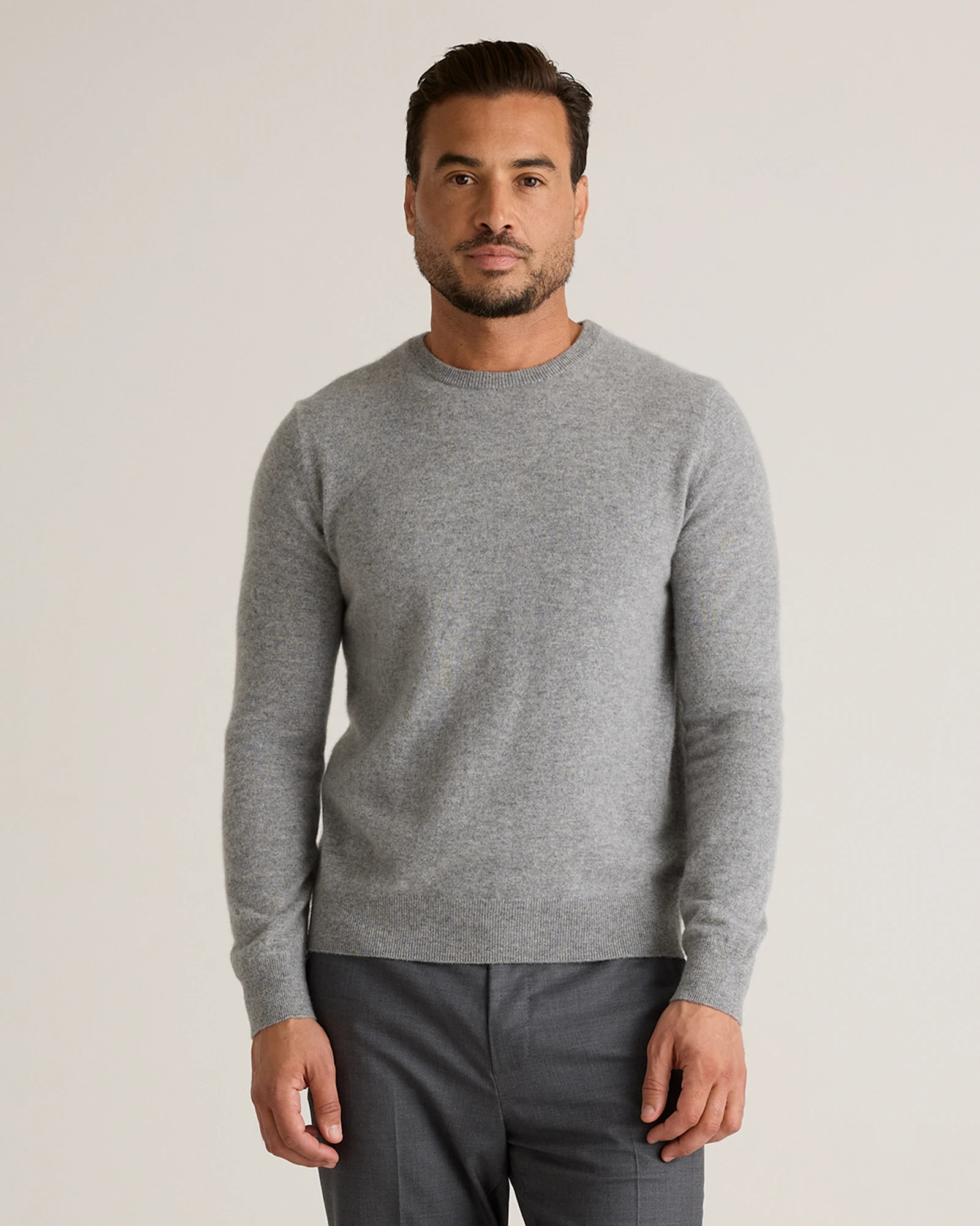 Mongolian Cashmere Crewneck Sweater in Heather Grey | Quince
