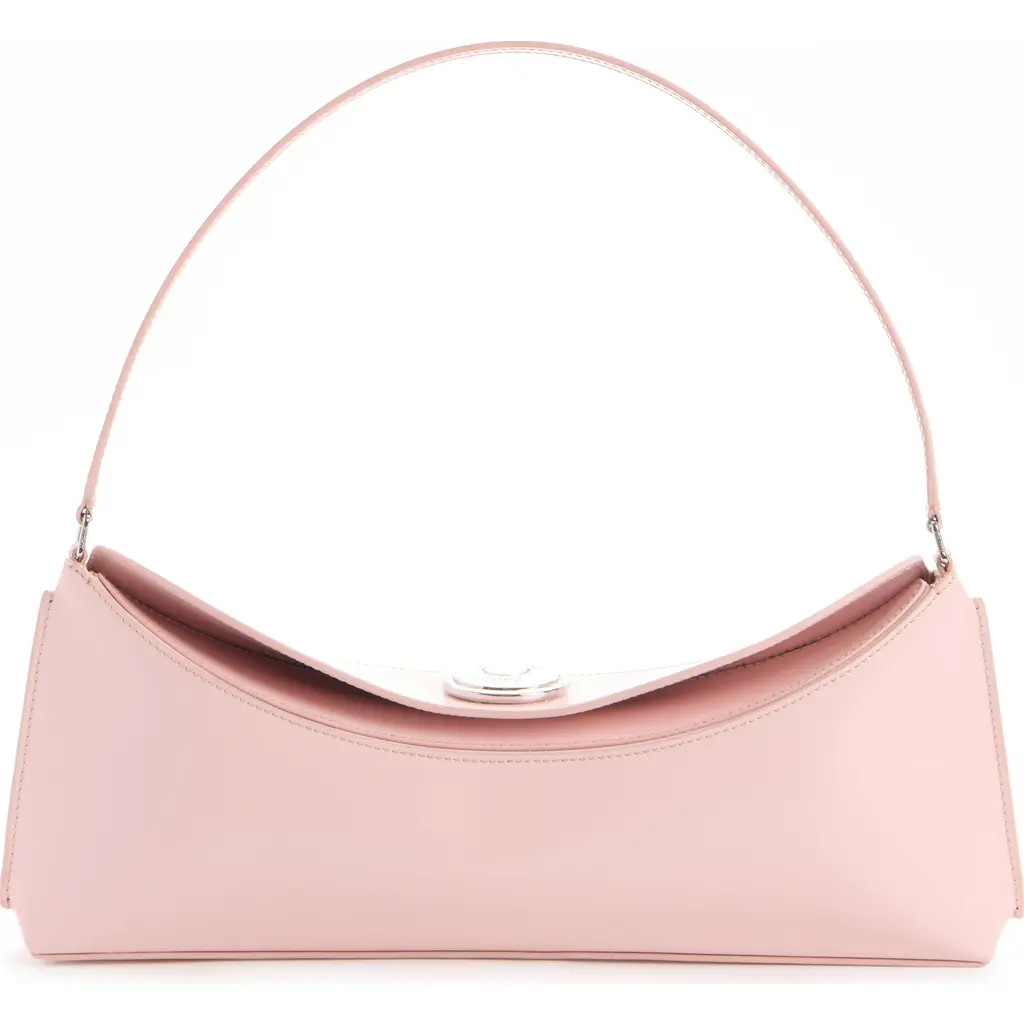 Jacquemus The Ovalo Glazed Leather Shoulder Bag in Pale Pink 405 at Nordstrom | Nordstrom