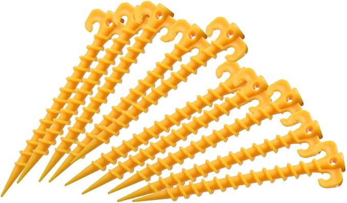 LOBKIN 10 Pack Tent Stakes Heavy Duty Outdoor Camping Hammer,Blanket Stakes Canopy Stakes Trampol... | Amazon (US)