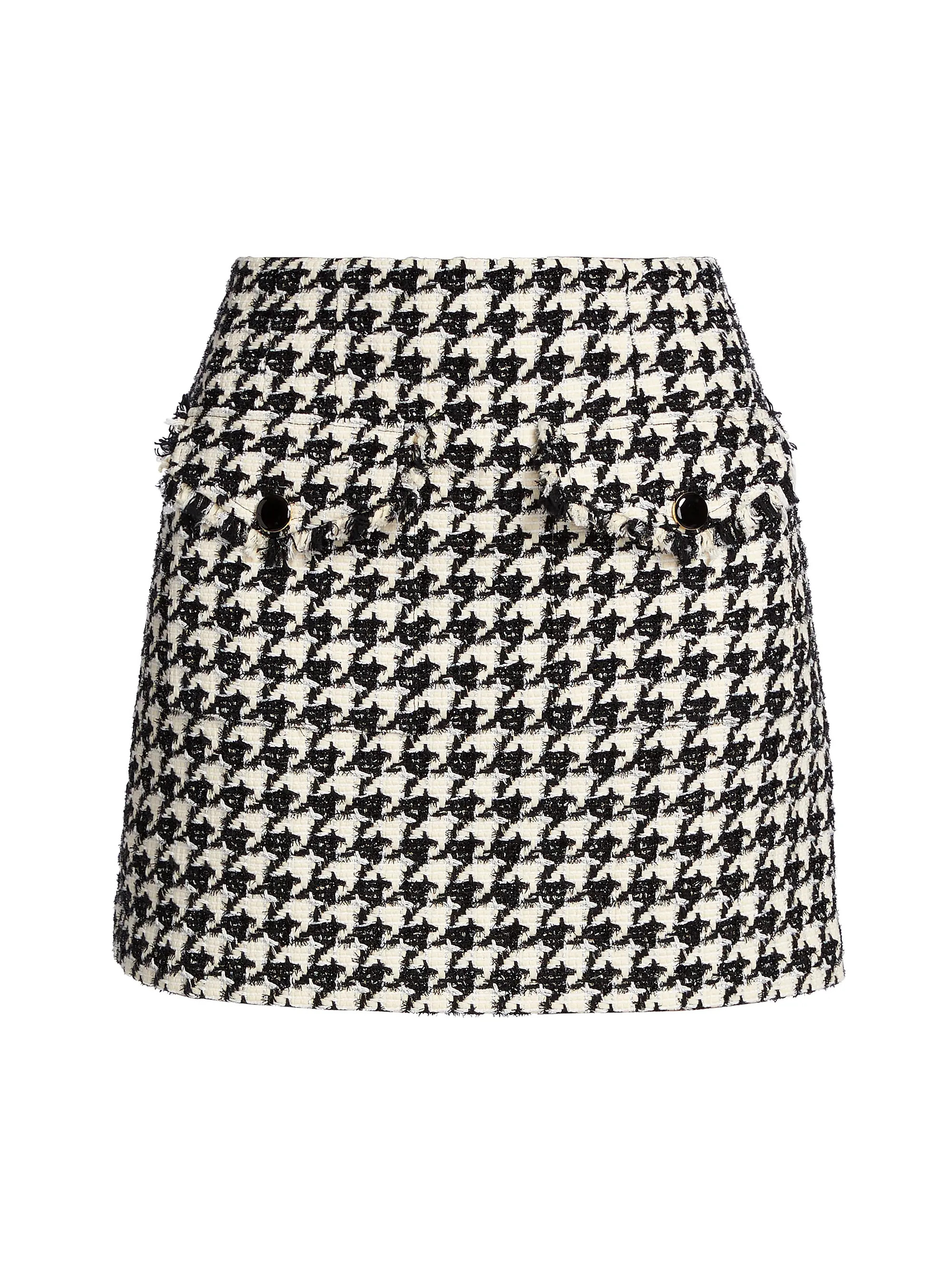 Adriel Houndstooth Tweed Miniskirt | Saks Fifth Avenue