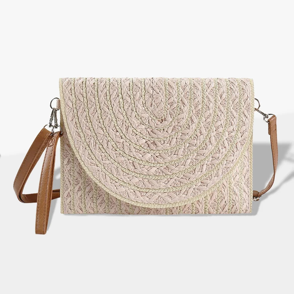 Color Striped Two Tone Straw Clutch / Crossbody Bag | Walmart (US)