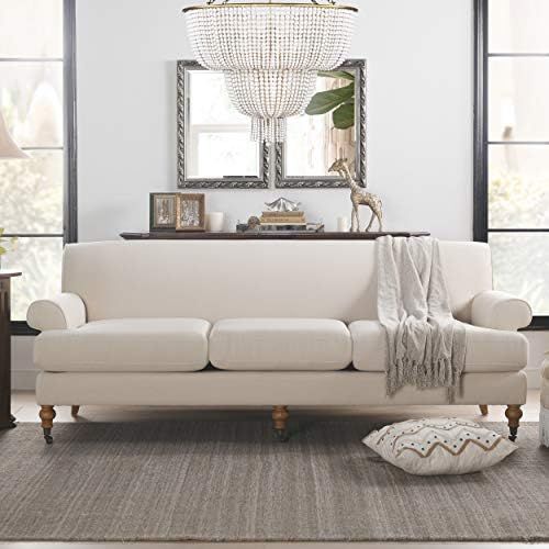 Jennifer Taylor Home Alana Lawson Velvet Wooden Sofa, Oyster Gray | Amazon (US)