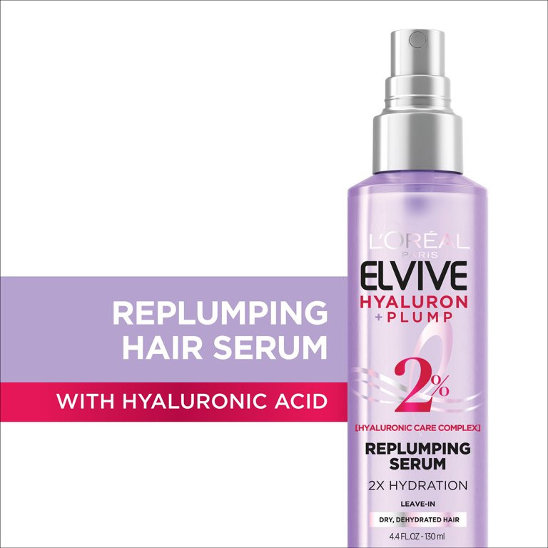 L'Oreal Paris Elvive Hyaluron + Plump Hair Serum with Hyaluronic Acid, 4.4 fl oz | Walmart (US)