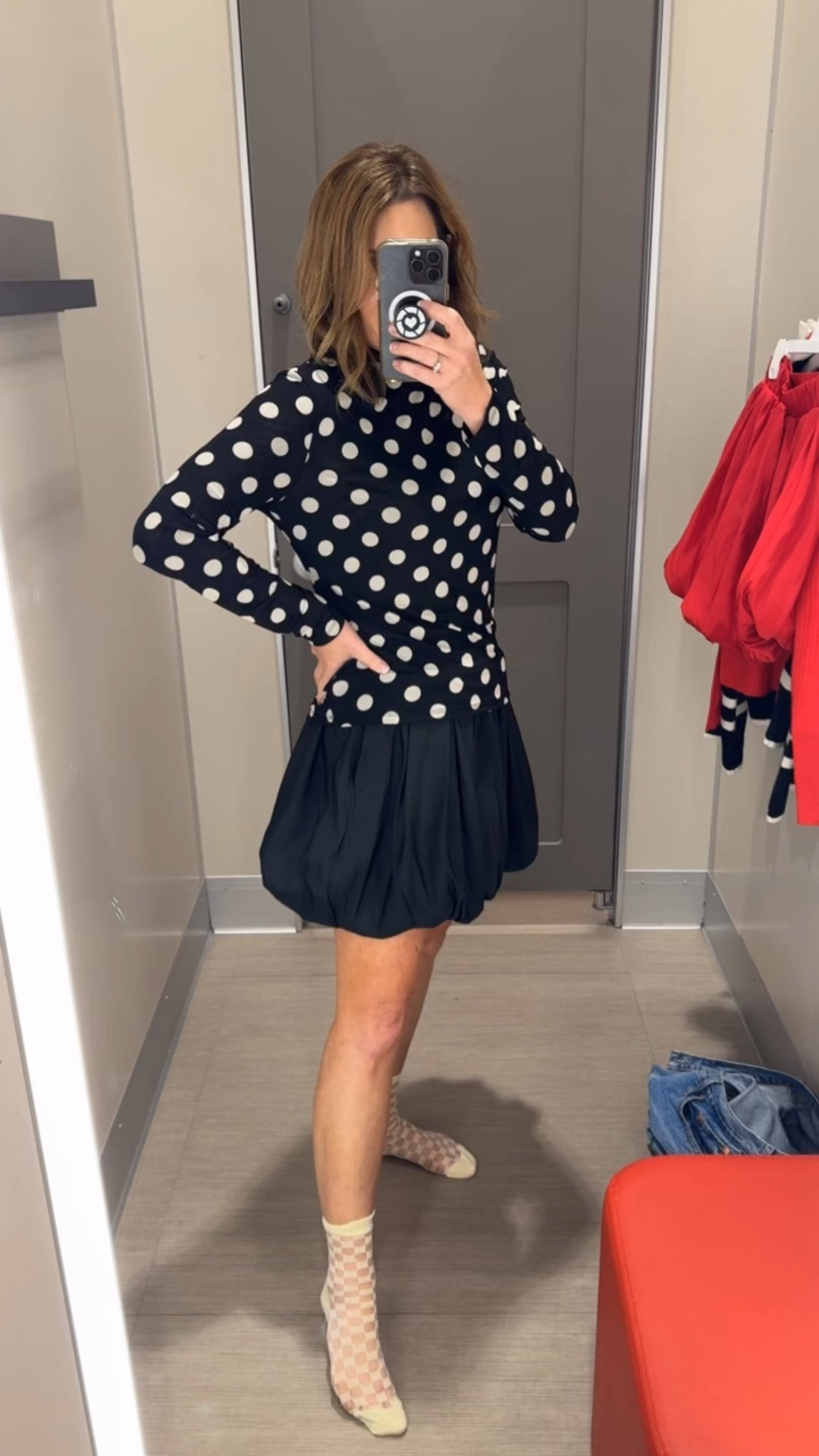 Wearing a small in dotted top and a small in bubble skirt both really fit cute 

#LTKHoliday #LTKFindsUnder50 #LTKOver40
