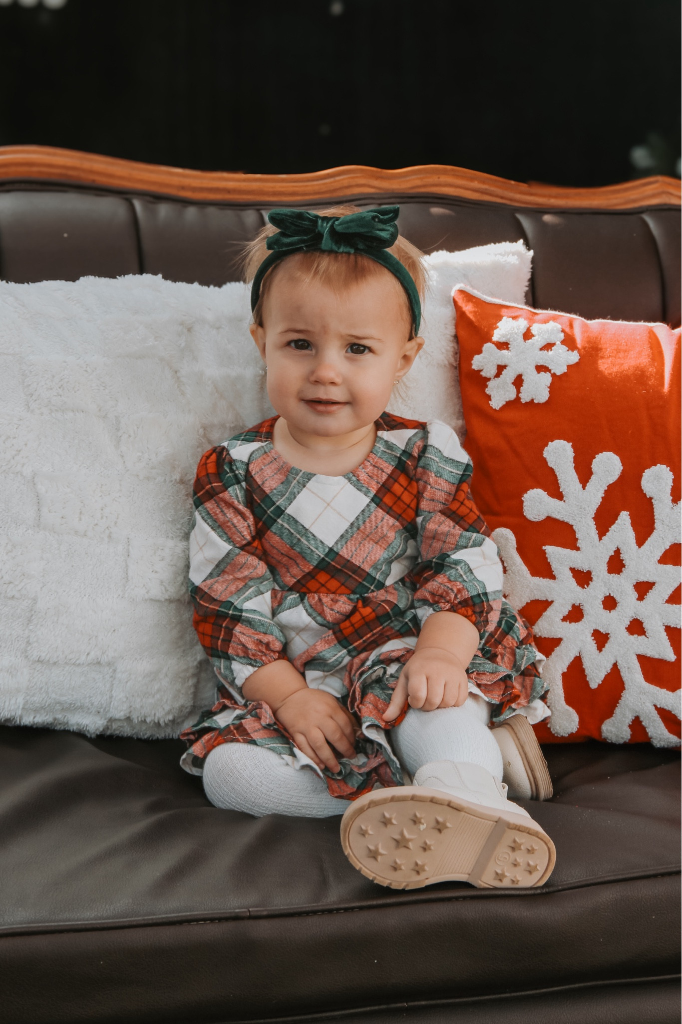 Cutest toddler/baby dress for Christmas ❤️ wearing a 12-18 and Nora is 13m here. 

Also if you child doesn’t have much hair - this now headband is soo cute and doesn’t mess with their hair poking out with the bands. 

#LTKHoliday #LTKKids #LTKBaby