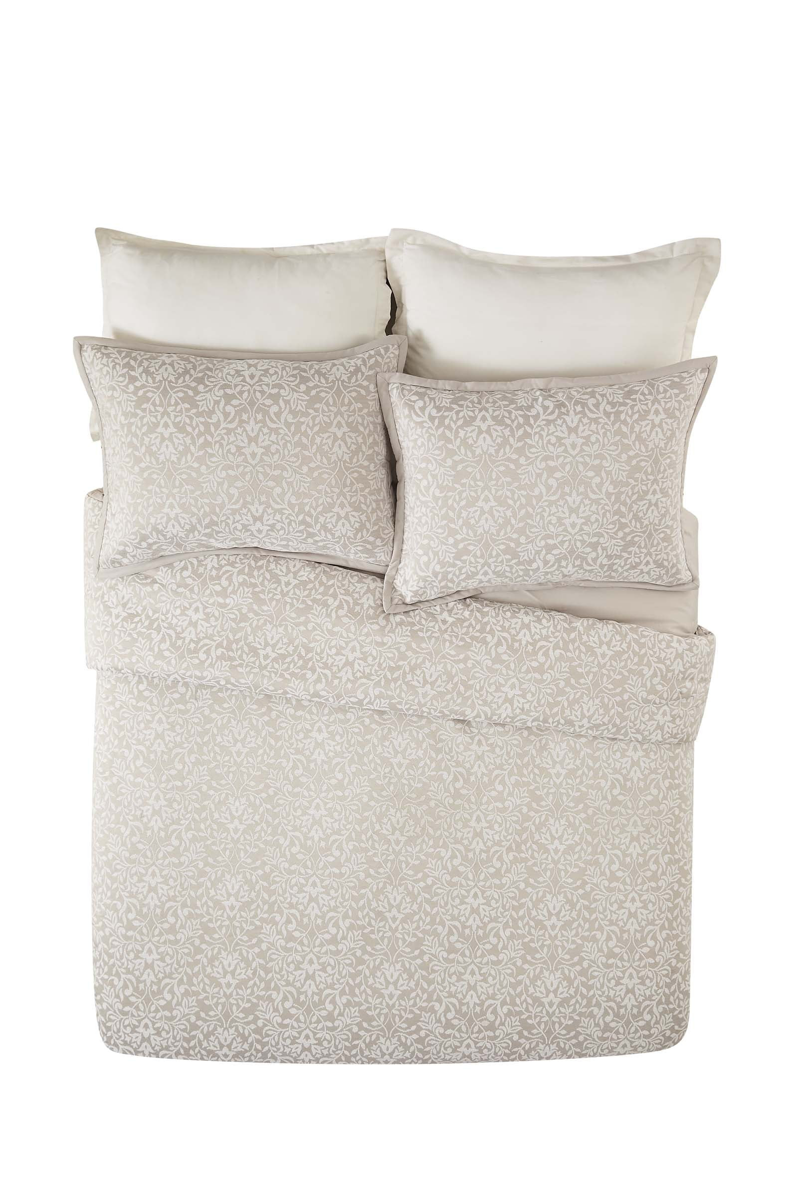 Better Homes & Gardens Beige Chenille Jacquard King 3-Piece Comforter Set, | Walmart (US)