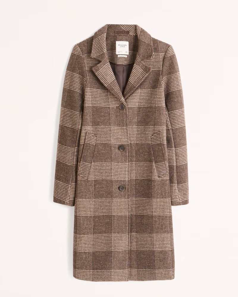 Women's Wool-Blend Dad Coat | Women's Up To 50% Off Select Styles | Abercrombie.com | Abercrombie & Fitch (US)