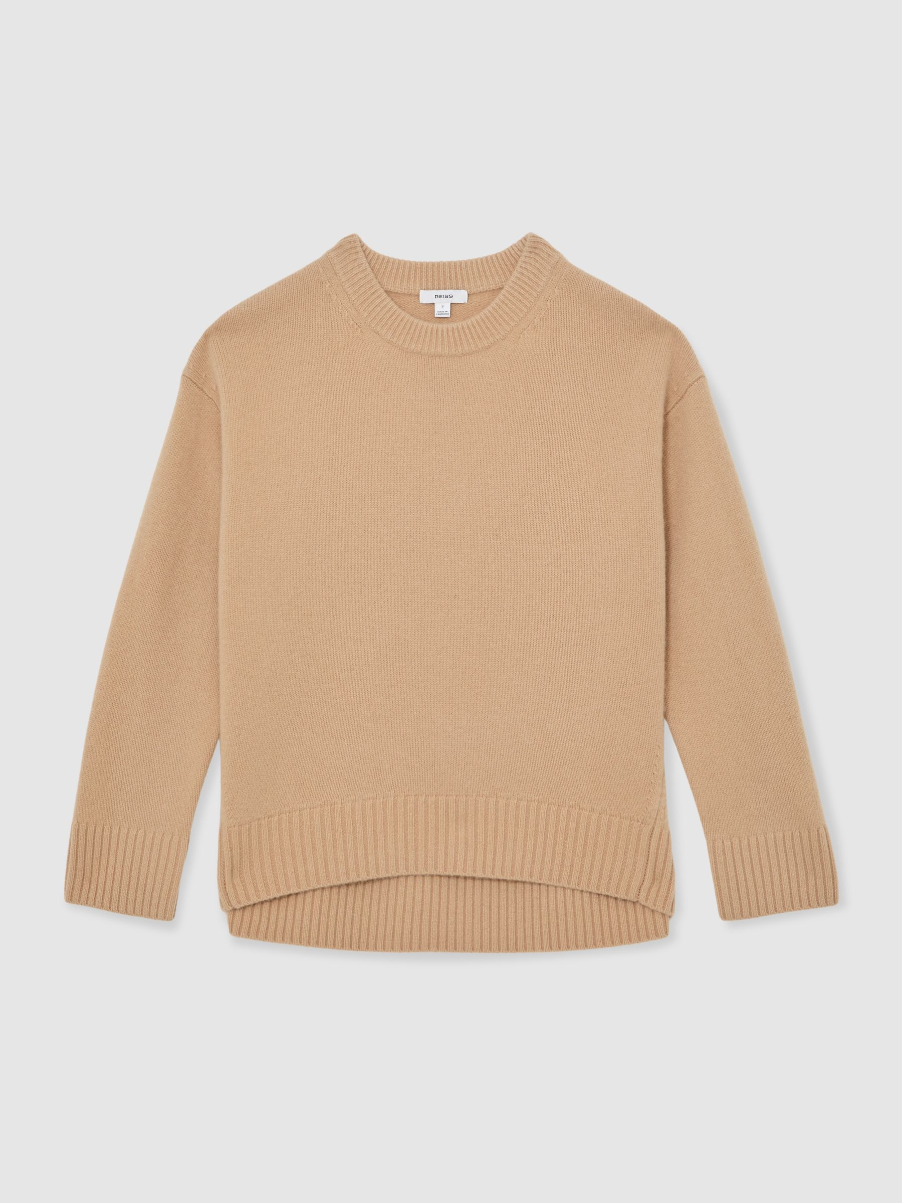 Reiss Wool-Cashmere Crew-Neck Jumper in Camel - REISS | Reiss UK