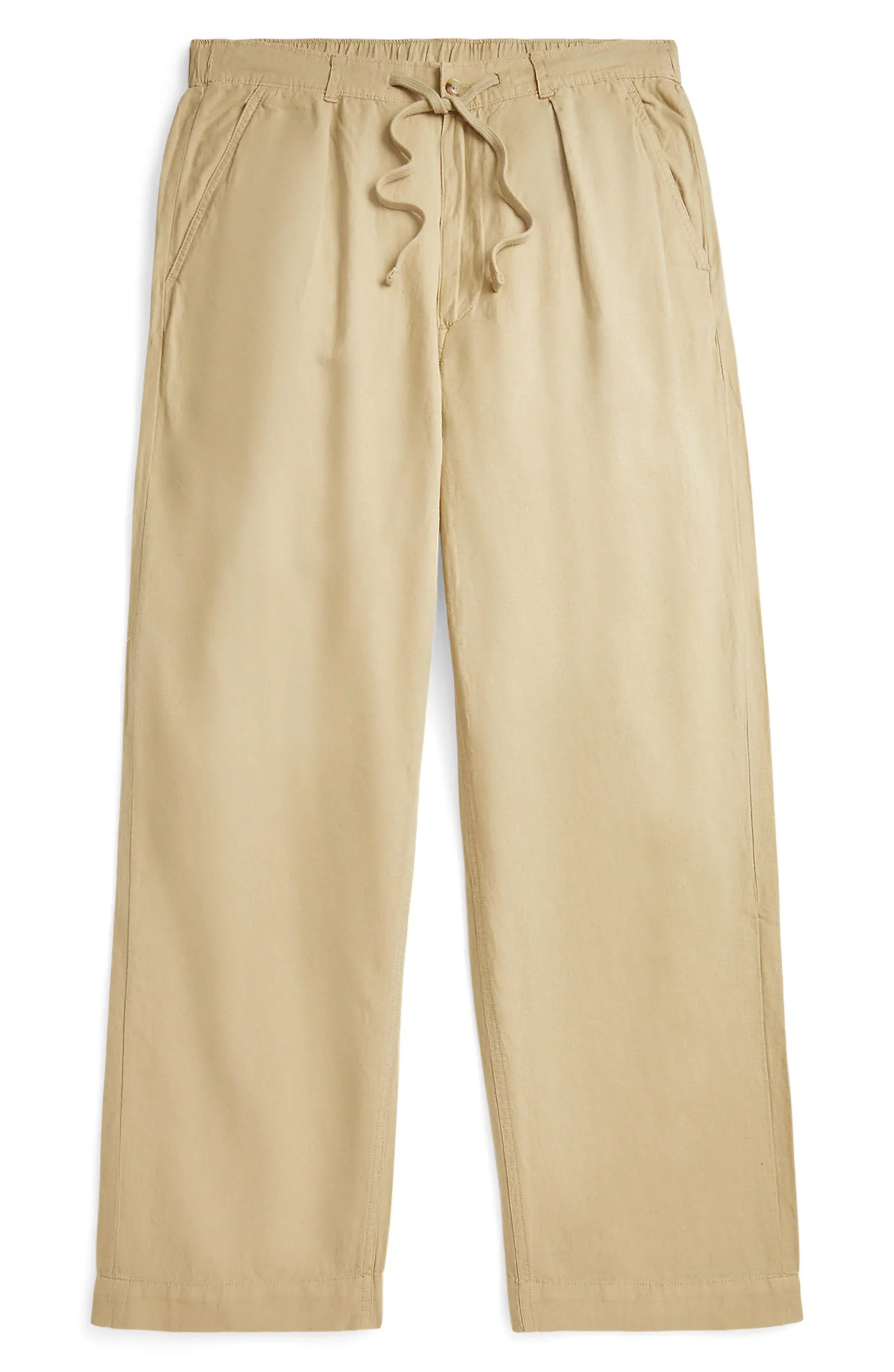 Pleated Linen & Cotton Drawstring Pants | Nordstrom