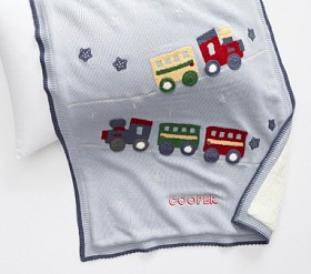 Heirloom Trains Baby Blanket | Pottery Barn Kids