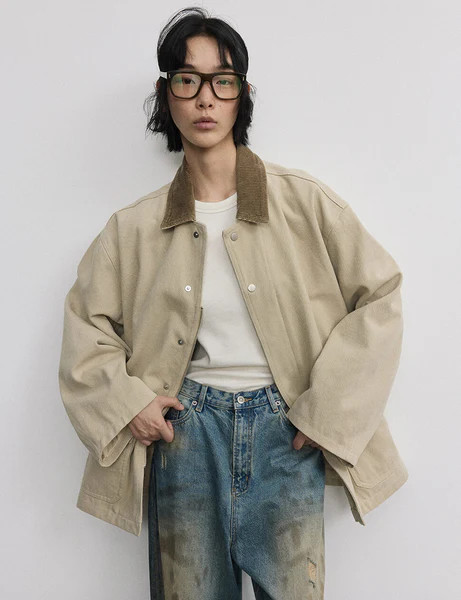 Beige Oversized Barbour Jacket | Pixie Market