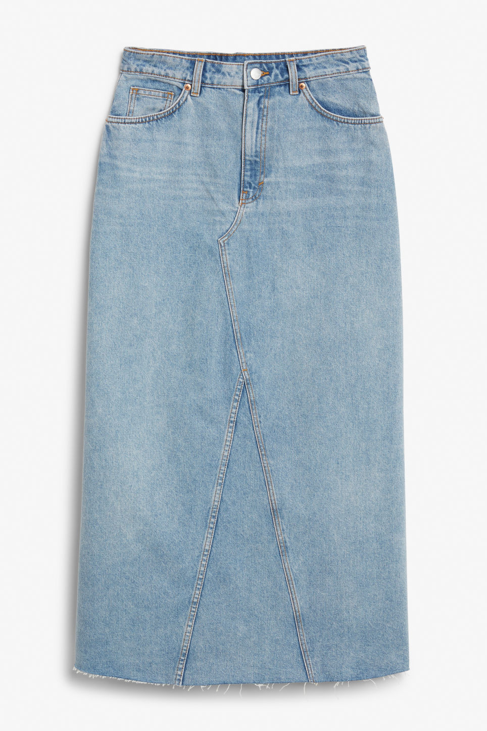 Raw hem denim skirt - Blue | Monki