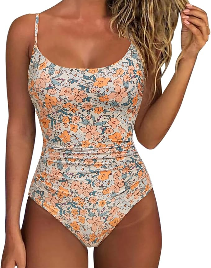 SUUKSESS Women One Piece Tummy Control Swimsuit Crisscross Backless Bathing Suit | Amazon (US)