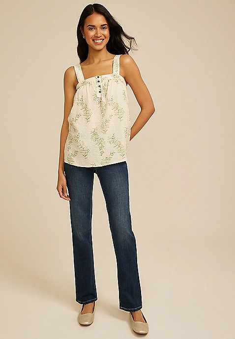 Floral Square Neck Tank Top | Maurices