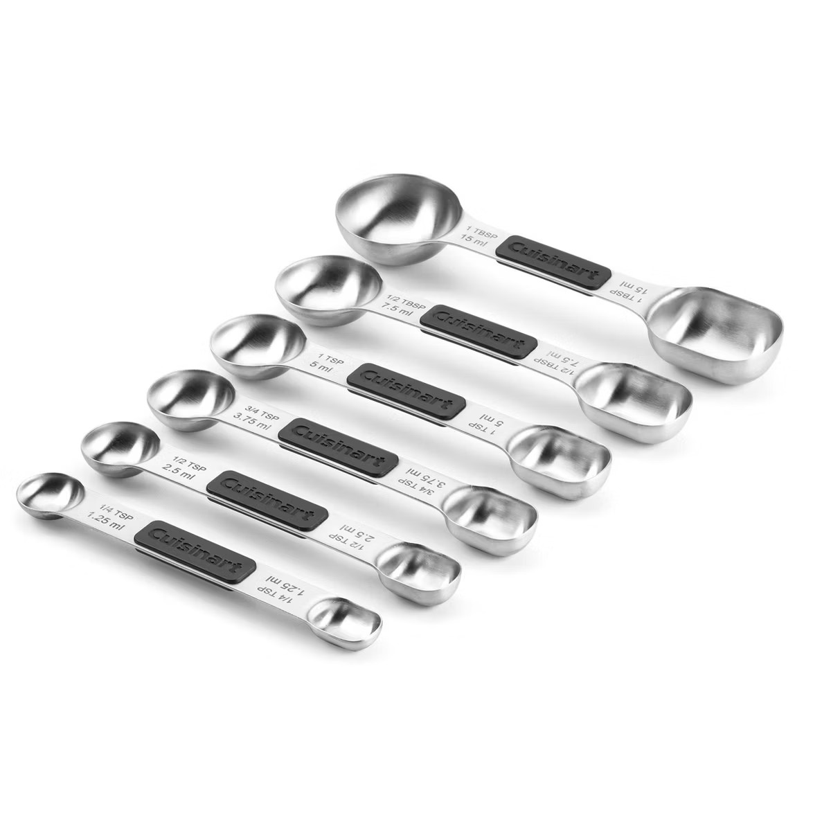 Cuisinart 6pc Stainless Steel Magnetic Measuring Spoon Set: Dishwasher-Safe, Nesting Design, Life... | Target