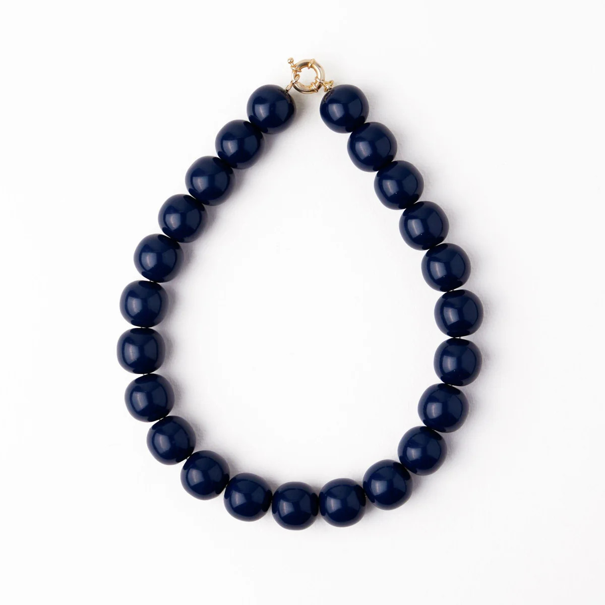 Iris Large Resin Bead Necklace Navy | INK+ALLOY