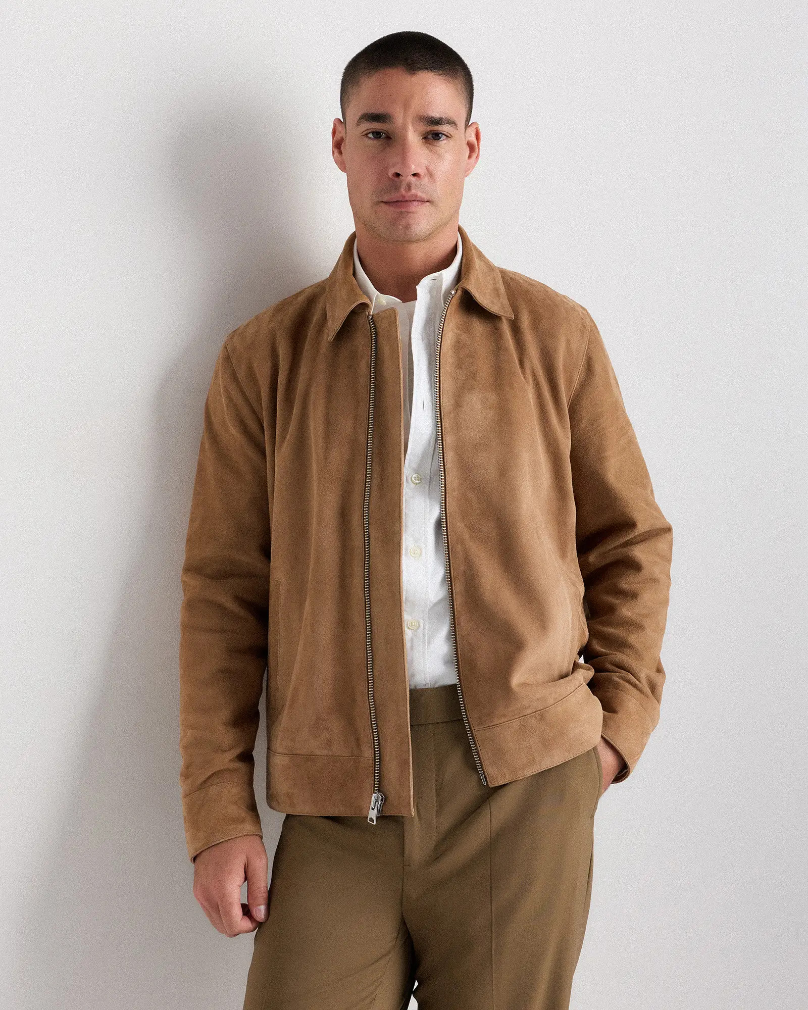 100% Suede Harrington Jacket | Quince