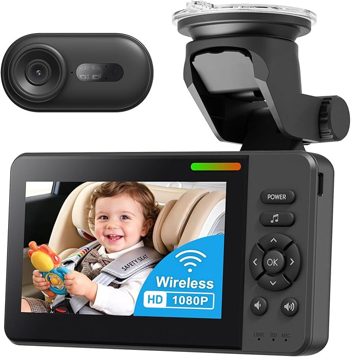 Wireless Baby Car Camera, Car Baby Monitor No Wi-Fi Needed with HD 1080P Night Vision Display Adj... | Amazon (US)