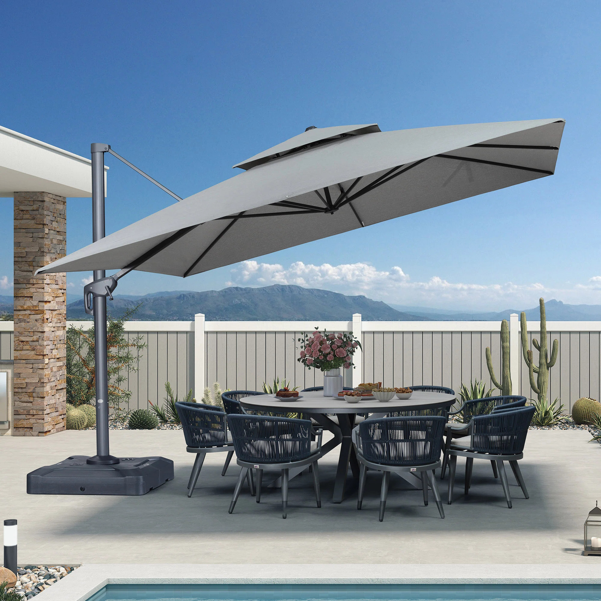 Purple Leaf 12 Ft Square Cantilever Umbrella Outdoor Patio Umbrella | Wayfair | Wayfair North America