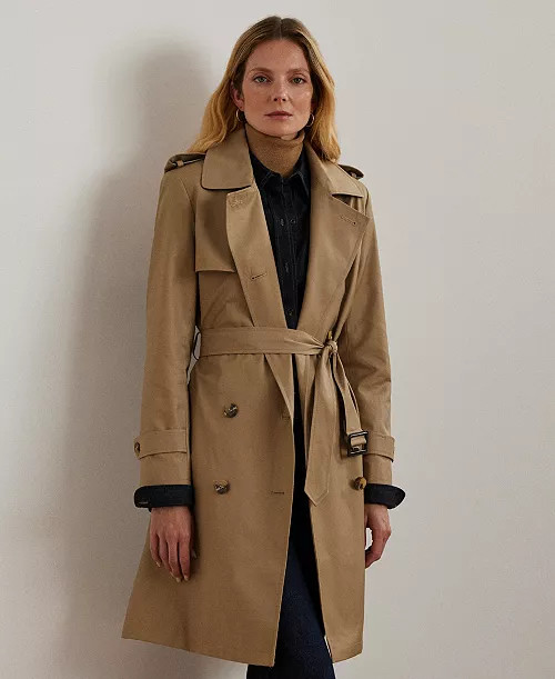 Women's Belted Water-Resistant Trench Coat | Macy's