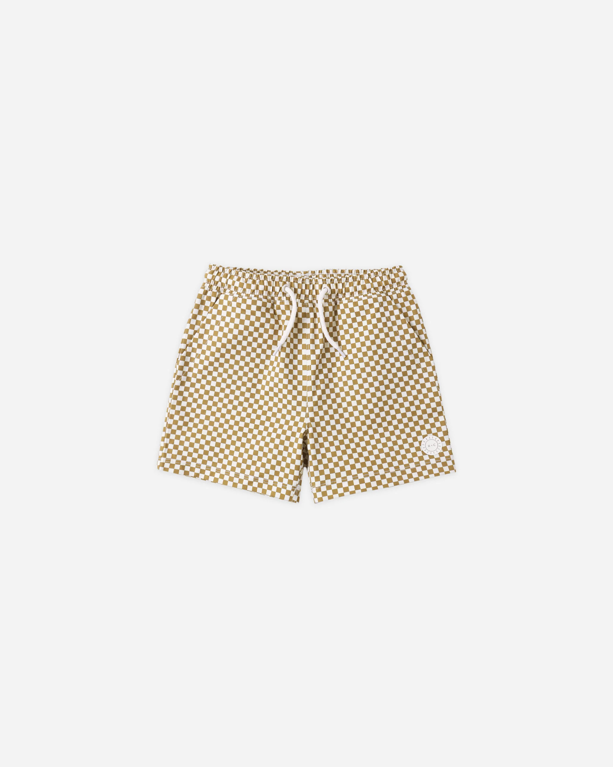 Boardshort Ocre Check | Rylee + Cru