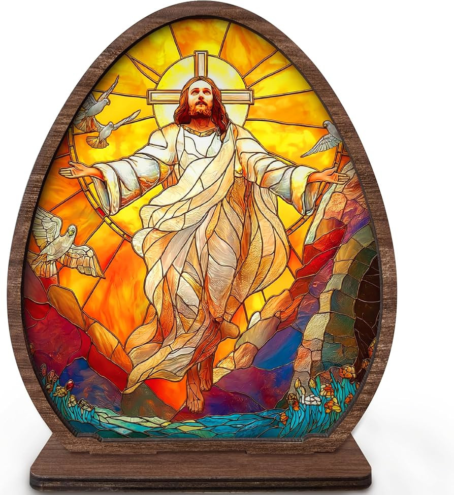 He Is Risen Easter Decor - Easter Decorations For Home - He Is Risen Decor Suncatcher Candle Hold... | Amazon (US)