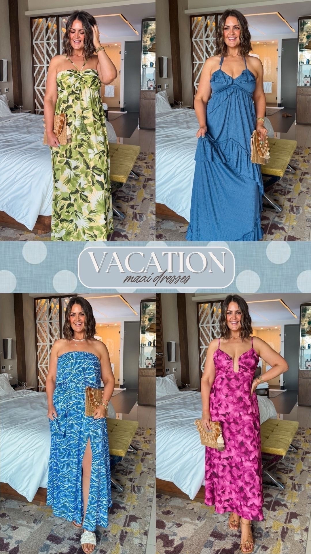 Vacation Maxi Dresses! 🩵

Green, large
Blue pattern, medium
Blue, medium
Pink, medium 

Size 12, midsize, wedding guest dress, spring wedding, summer wedding, vacation dress, date night, spring dress, spring outfits 

#LTKTravel #LTKMidsize #LTKootd