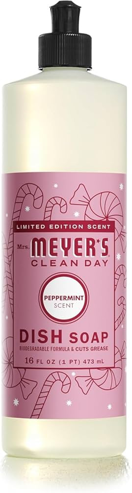 MRS. MEYER'S CLEAN DAY Liquid Dish Soap, Biodegradable Formula, Limited Edition Peppermint, 16 fl... | Amazon (US)