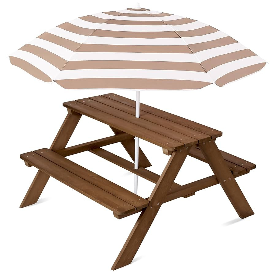 Best Choice Products Kids Wooden Picnic Table, Outdoor Activity & Dining Table w/Adjustable Colla... | Amazon (US)