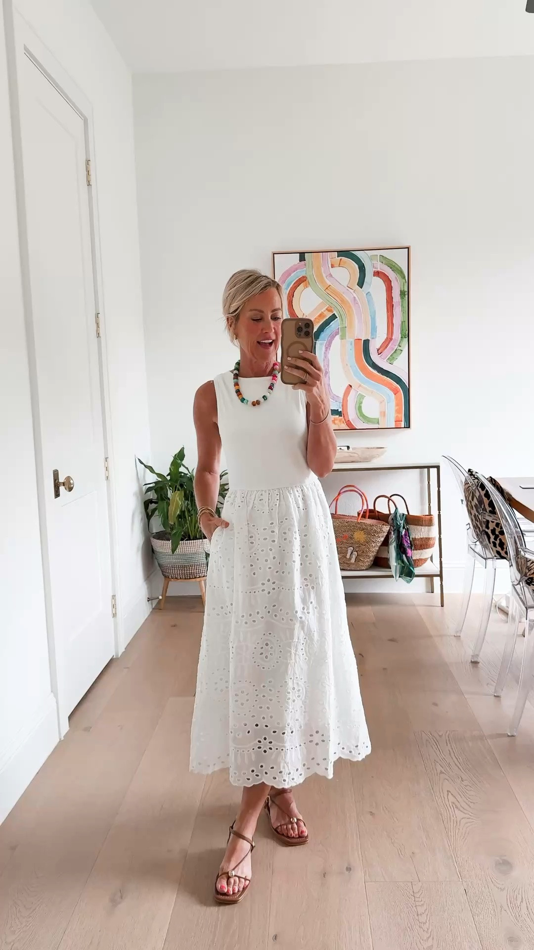 Completely obsessed with this white eyelet dress! Can’t believe this is an Amazon find.
Dress: small

#LTKootd #LTKSeasonal #LTKOver40