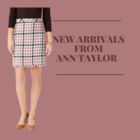 This plaid skirt from the Ann Taylor new arrivals can be worn now while temperatures cool down or later with tights and heels or boots 

#LTKworkwear #LTKSeasonal