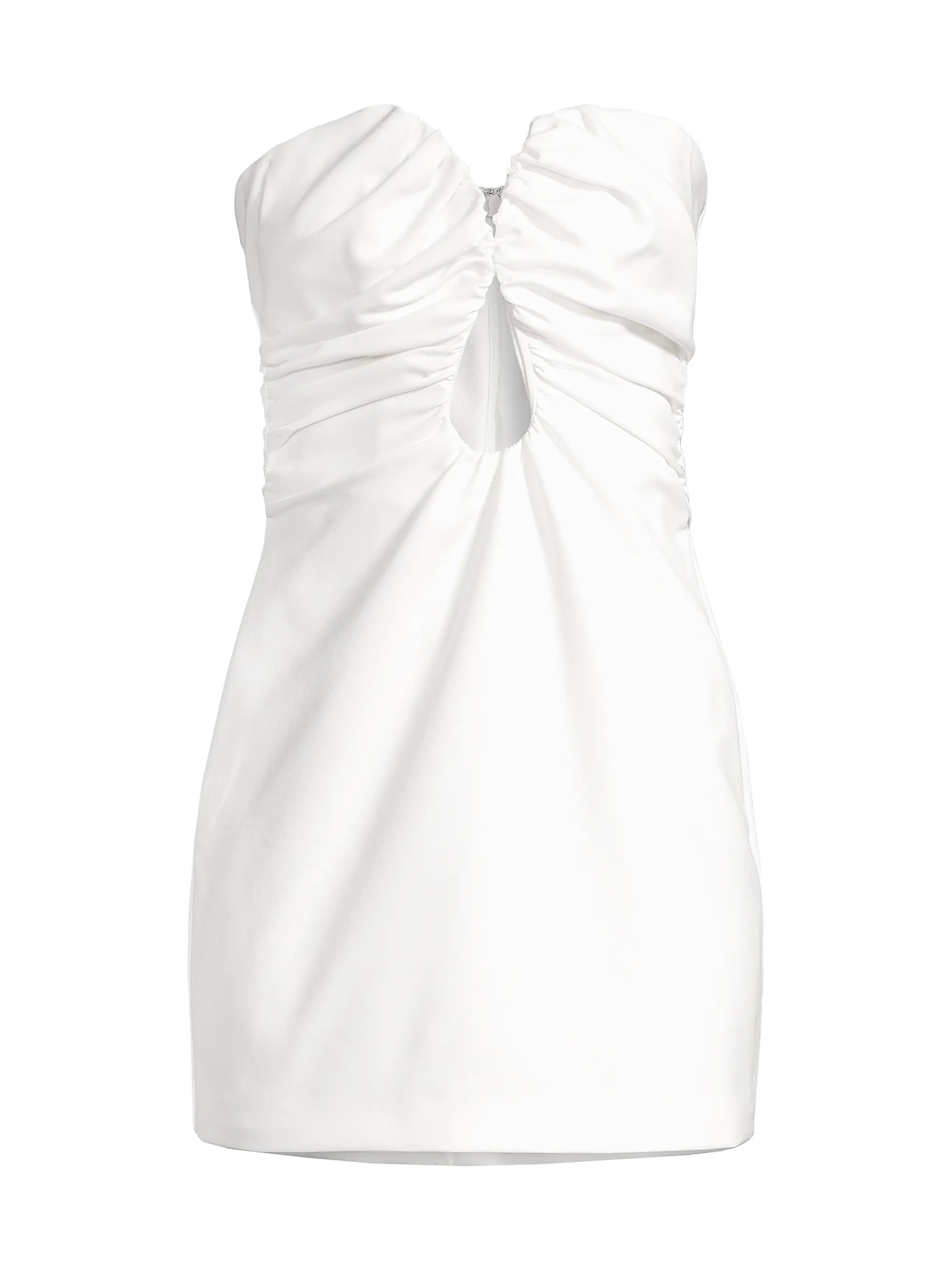 Shop Misha Alyson Strapless Satin Minidress | Saks Fifth Avenue | Saks Fifth Avenue