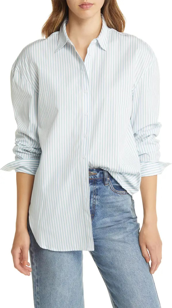Stripe Oversize Cotton Poplin Shirt | Nordstrom