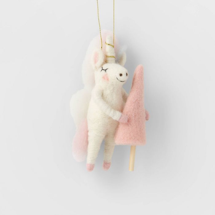 Boiled Wool Unicorn Christmas Tree Ornament - Wondershop&#8482; | Target