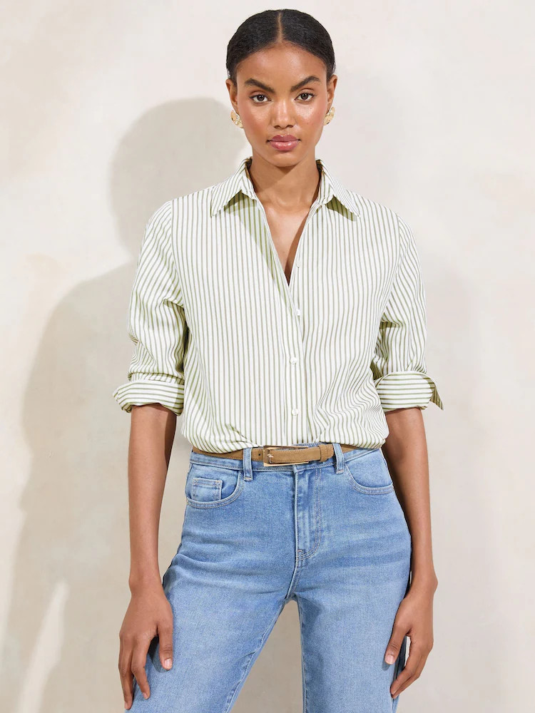 Buy Lipsy Green Stripe Poplin Shirt from Next USA | Next US