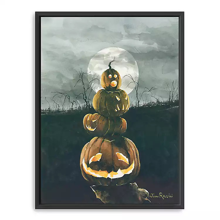Stacked Jack O'Lanterns Giclee Canvas Art Print | Kirkland's Home