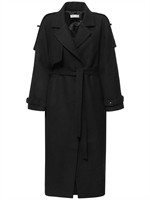 The Frankie Shop - Suzanne wool trench coat - Black | Luisaviaroma | Luisaviaroma