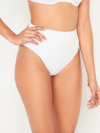 High-Waisted Printed French-Cut Bikini Swim Bottoms for Women | Old Navy (US)