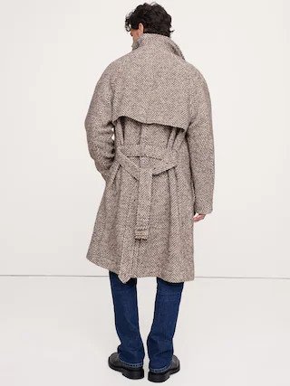 Italian Herringbone Balmacaan Coat | Banana Republic (US)