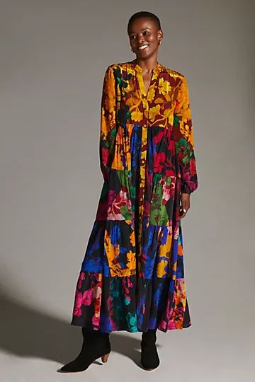 Siddhartha Bansal Button-Front Maxi Dress | Anthropologie (US)
