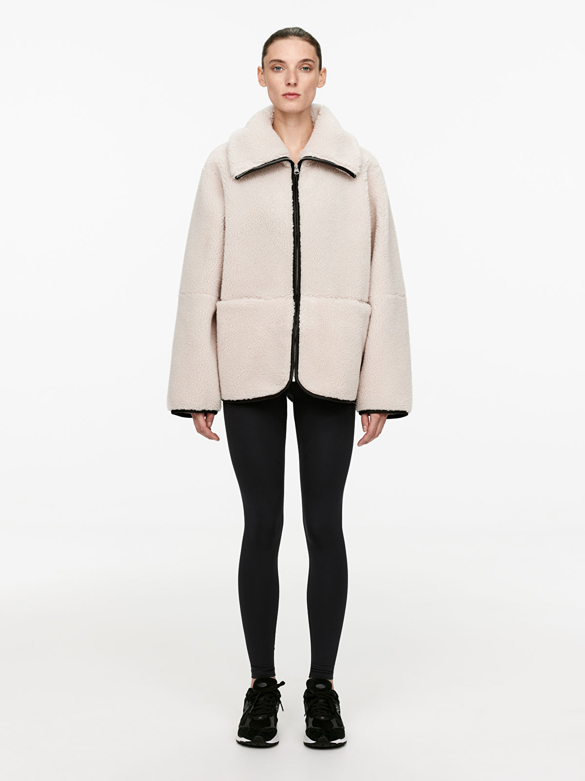 Leather Detailed Pile Jacket | ARKET (EU)