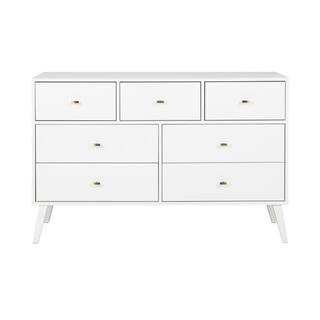 Prepac Milo Mid Century 7-Drawer White Modern Dresser-WDBR-1407-1 - The Home Depot | The Home Depot